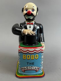 Bobo The Magician Tin Windup Japense Toy