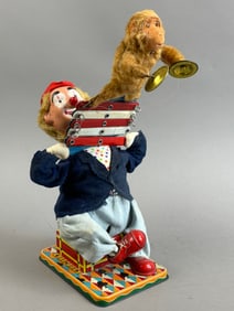 ALPS Battery OP Clown High Jinks Tin Monkey Toy