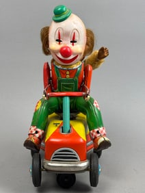 Modern Toy Pierrot Monkey Cycle Tin Battery OP