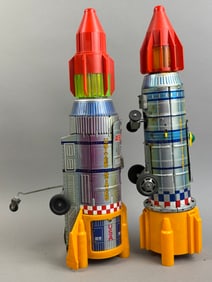 2 Yoshino Apollo 15 Tin Battery OP Rockets Tin Toy