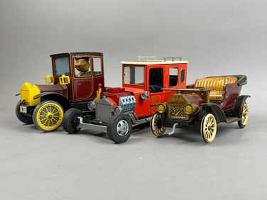 3 ALPS Yonezawa Tin Battery OP Hot Rod Jalopy Car
