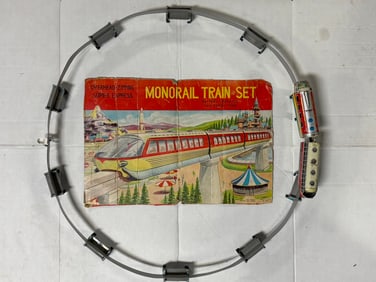 Haji Japan Tin Battery OP Monorail Train Set w/Box