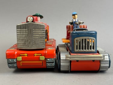 2 Nomura Japan Tin Battery OP Farm Tractor T-27