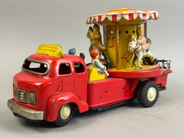 Nomura Japan Tin Battery OP Merry Go Round Truck