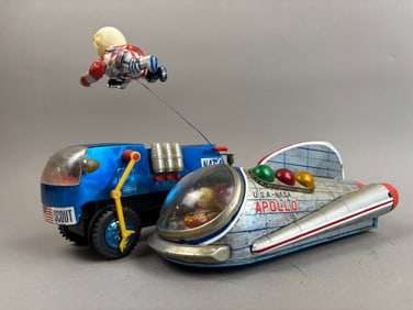 2 Modern Toys Marx Tin Battery OP NASA Apollo Toys