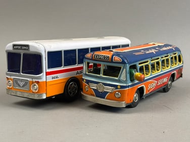 2Yonezawa Tin Battery OP Sight Seeing Bus Toys