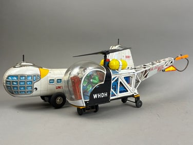 2 Japan Tin Battery OP Helicopter WHDH Toys USAF
