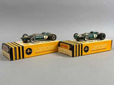2 Lancer Lotus Indy F1 Slot Cars Original Box