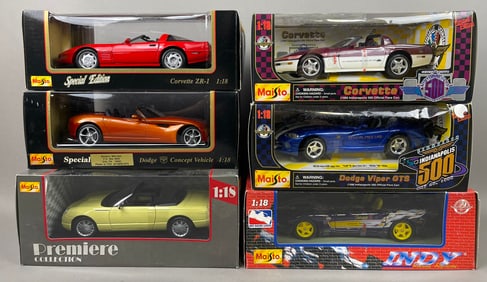 6 NOS Maisto Corvette Dodge Viper Tbird Die Cast Cars