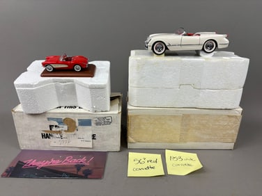 2 NOS Franklin Mint Die Cast 50s Corvette Die Cast
