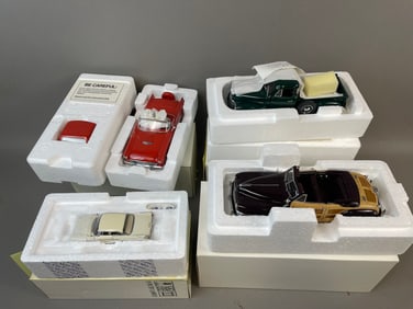 4 NOS Danbury Mint Die Cast Chev Ford Chrysler Cars