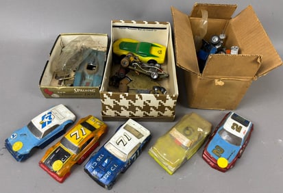 10 70s Era Slot Car Bodies Motors Large Lot
