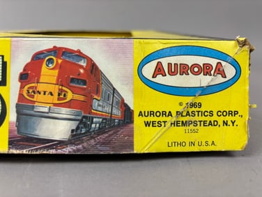 70s Aurora Postage Stamp Train Set w/Original Box
