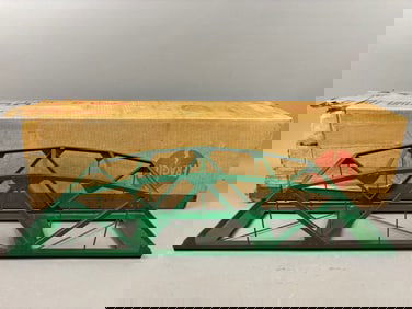 Post War Green Painted Metal Train Trestle Lionel