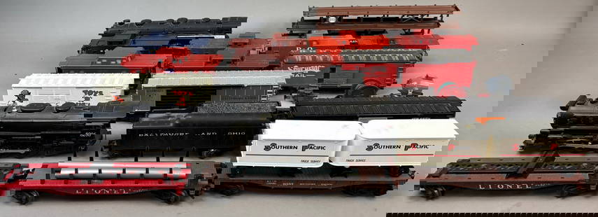 Lionel Engine 8206 Toys R Us Several Cars Train Set: This lot features several Lionel train cars, including engine 8206 and a Toys R Us box car. Please review all pictures for best description. Other engine has damage underneath, not 8206.