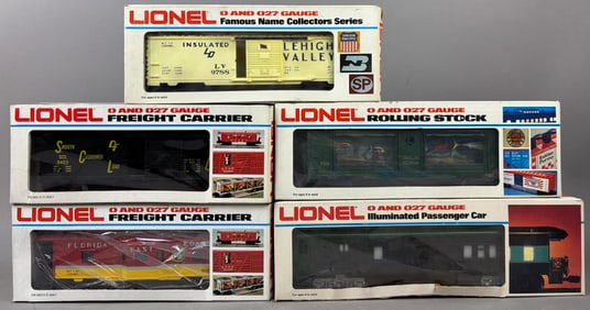 5 NOS Lionel Traveling Aquarium O Gauge Train Cars