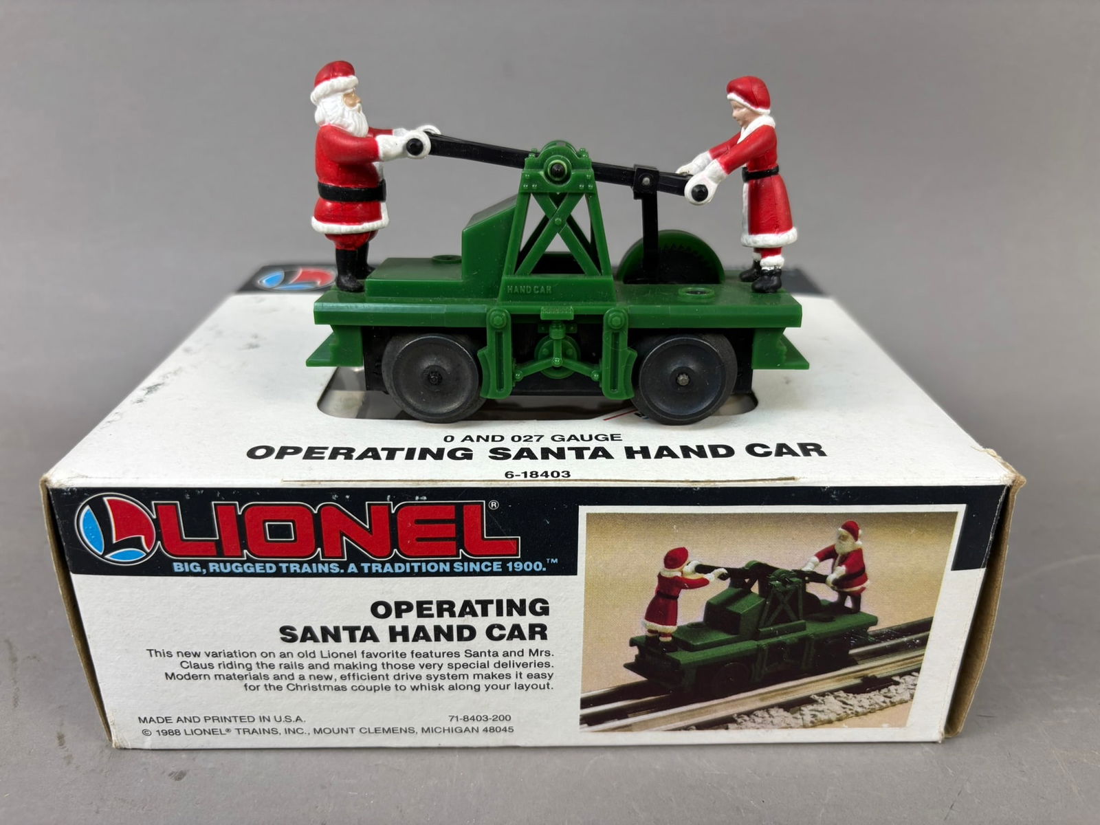 NOS Lionel Operating Santa Hand Car 6-18403 w/Box (1 of 9)