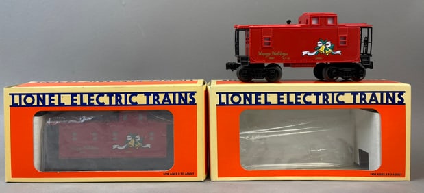2 NOS Lionel Happy Holidays Square Window Caboose