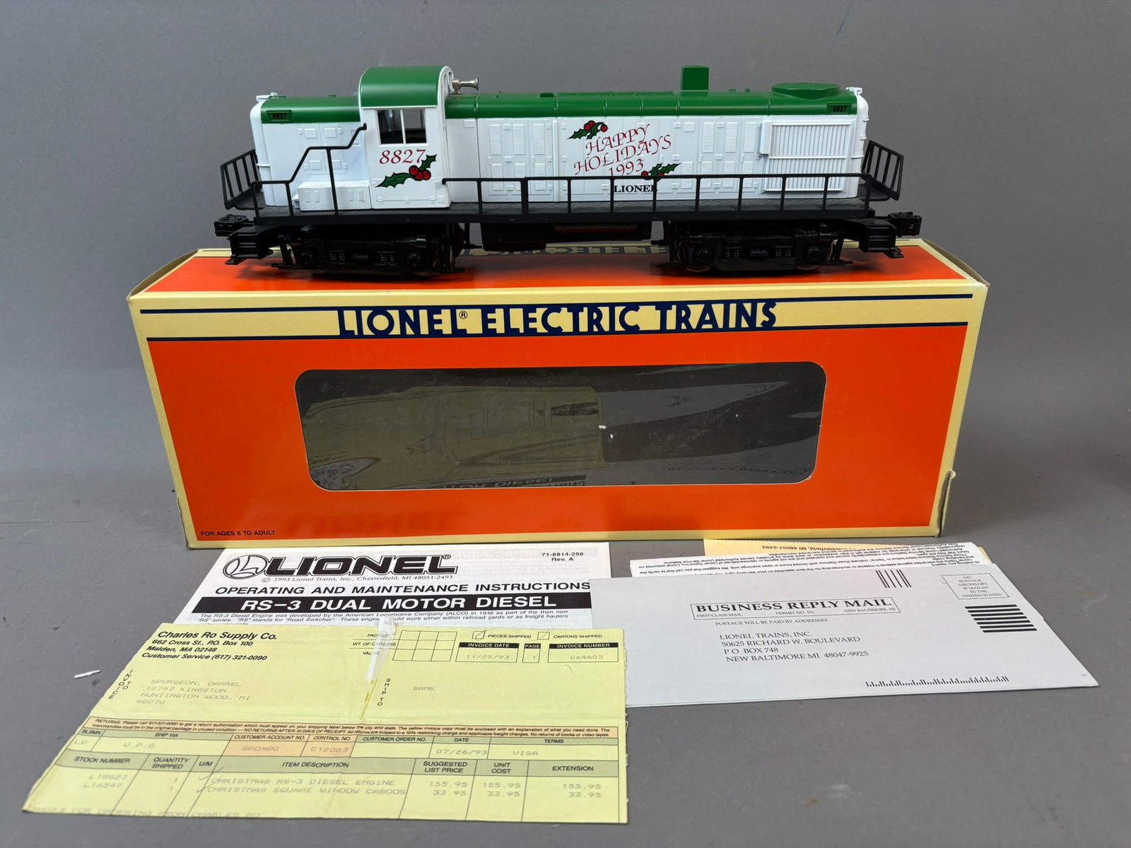NOS Lionel Christmas 6-18827 RS-3 Diesel Train Engine (1 of 15)