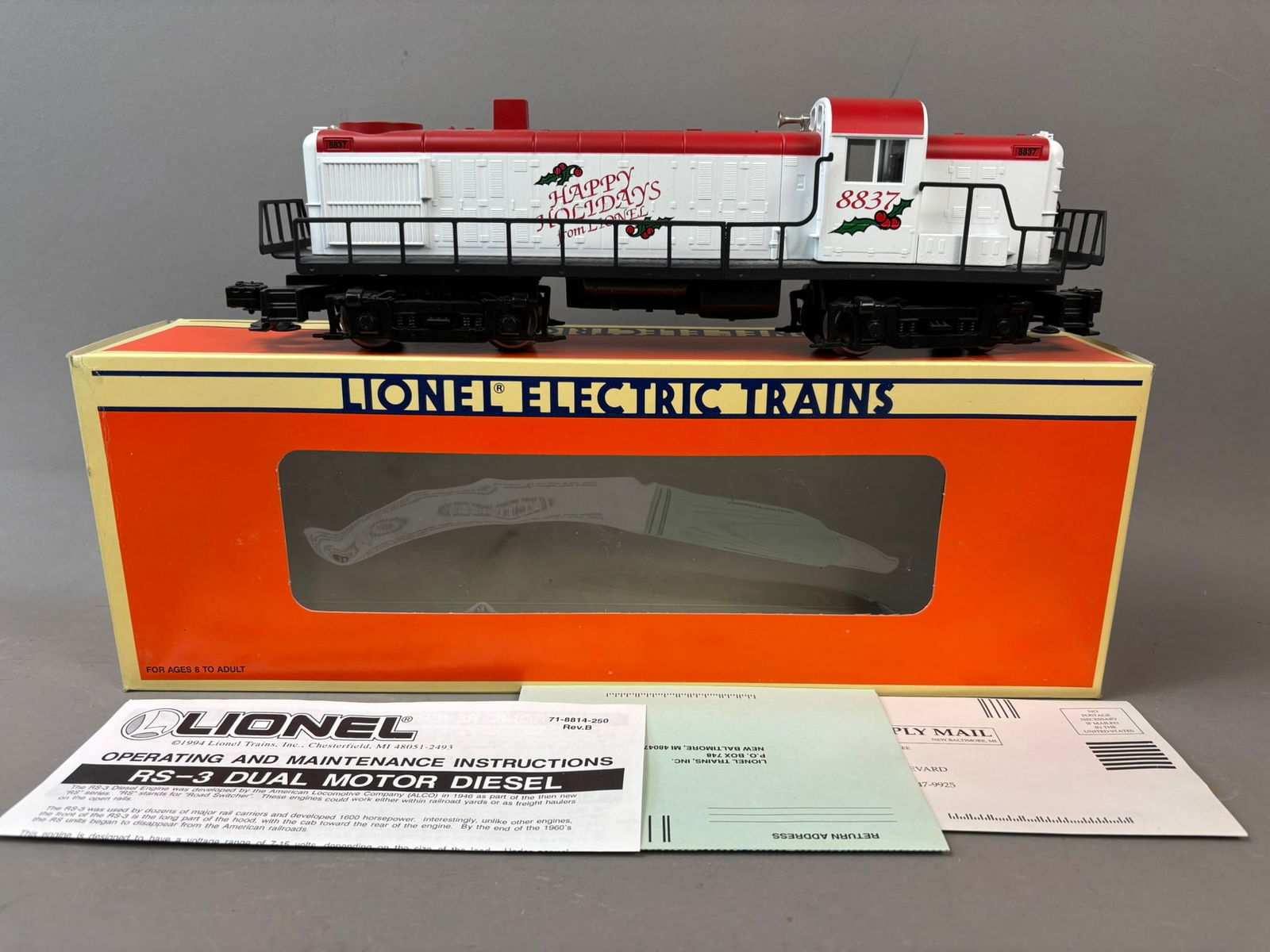 NOS Lionel Christmas 6-18837 RS-3 Diesel Train Engine  (1 of 13)