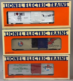 3 NOS Lionel Christmas 1986 Love Michigan Train Cars