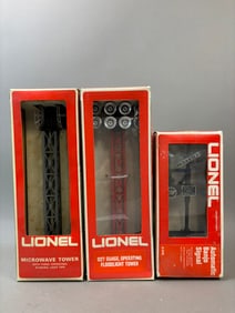 3 NOS Lionel Train Banjo Signal Floodlight Microwave