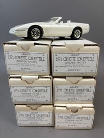 6 NOS Ertl AMT 91 Chev Corvette Promo Cars White