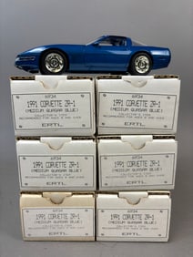 6 NOS Ertl AMT 91 Chev Corvette ZR1 Promo Car Blue