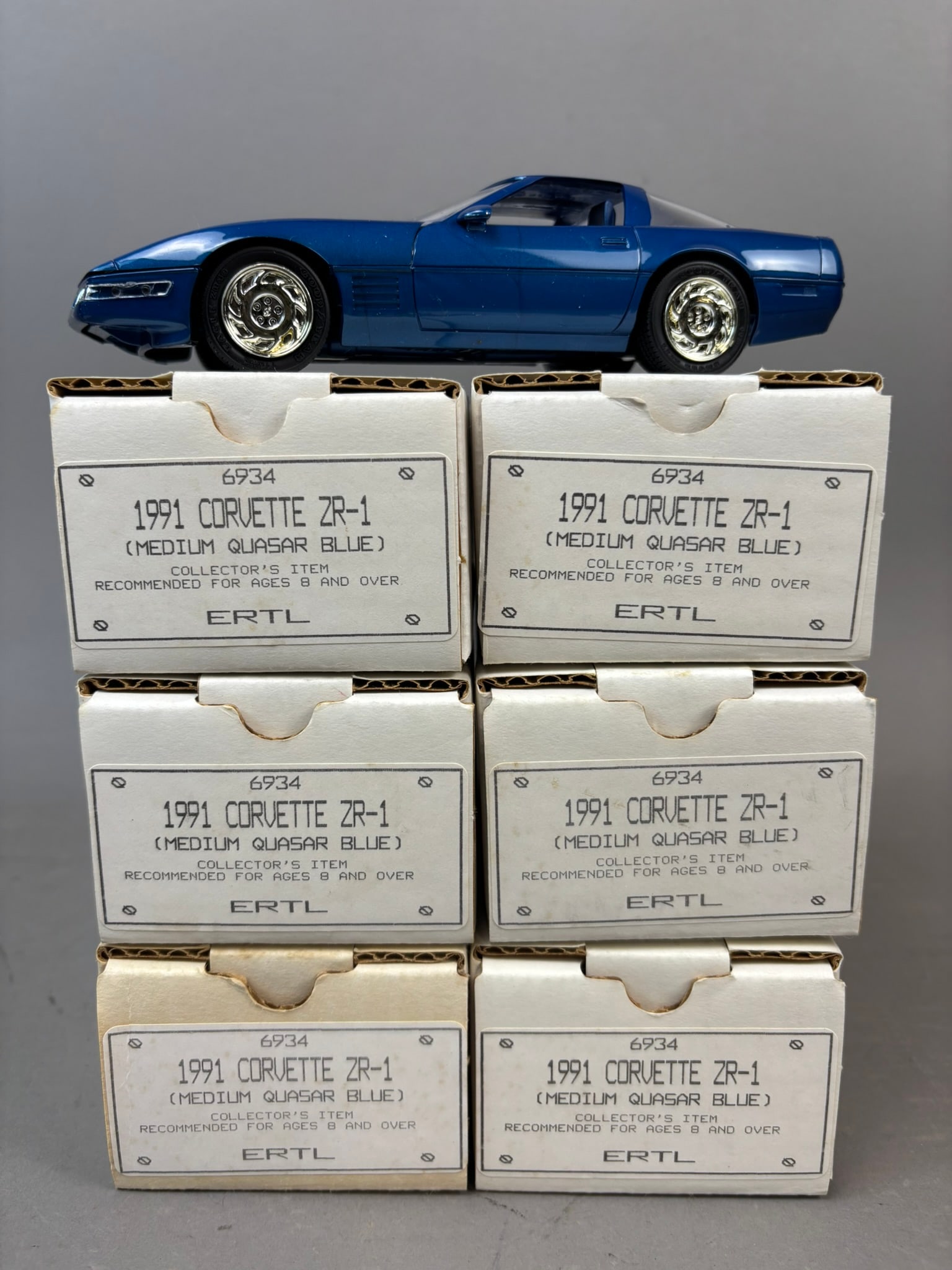 6 NOS Ertl AMT 91 Chev Corvette ZR1 Promo Car Blue (1 of 8)