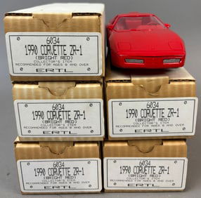 5 NOS Ertl 90 Chev Corvette ZR1 Dealer Promo Cars