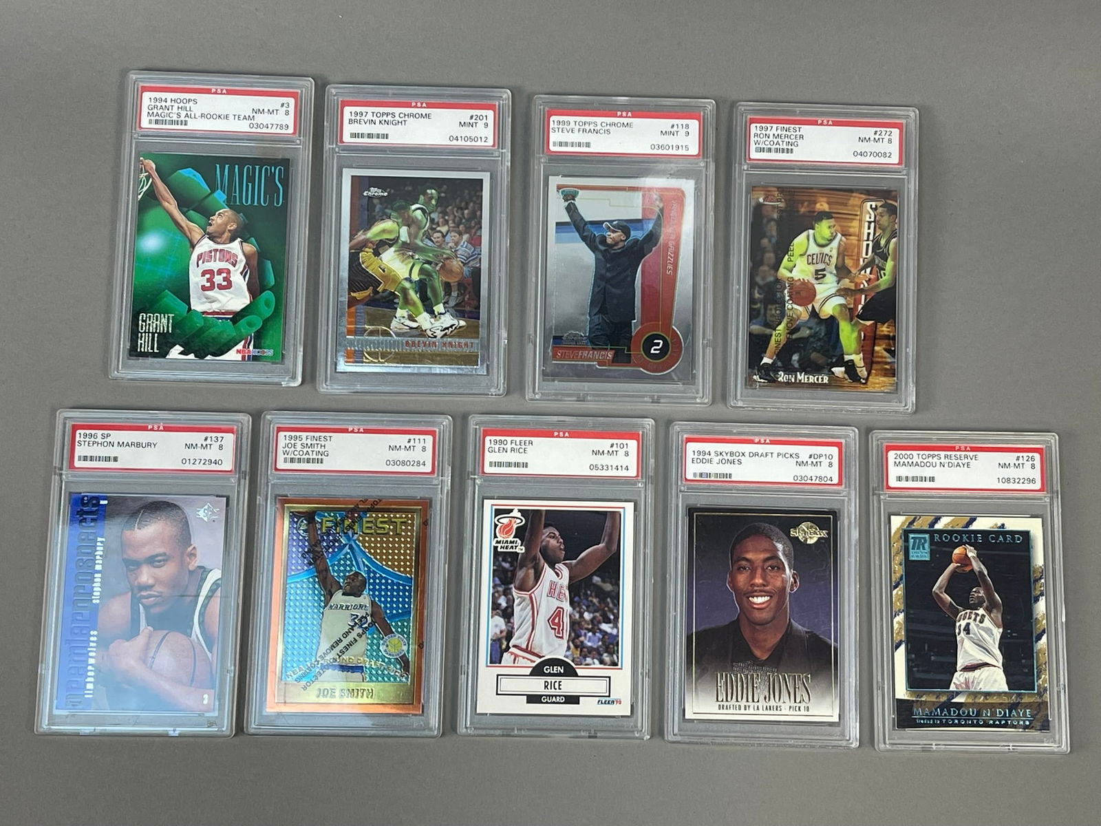 Lot of 9 PSA Graded 1990s Basketball Cards Grant Hill, Marbury & More (1 of 19)