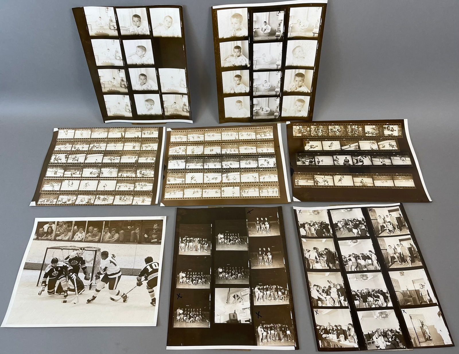 Lot of 8 1970s Detroit Red Wings & Various High School Sports Related Original Photo Negatives and (1 of 19)