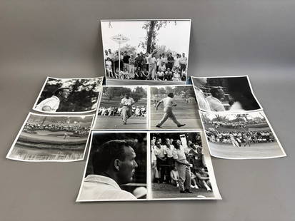 Lot of 9 Vintage Arnold Palmer Golfing Tournament Various Size Photographs: Vintage photographs in excellent condtion, From the Jim Mackey archives. See all photos for condition