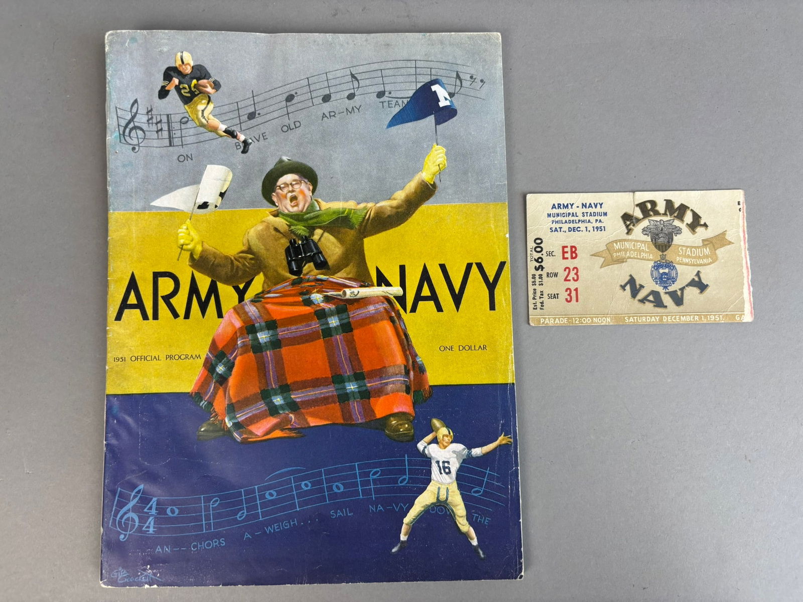 1951 Army vs. Navy College Football Official Programs and Ticket Stub (1 of 19)