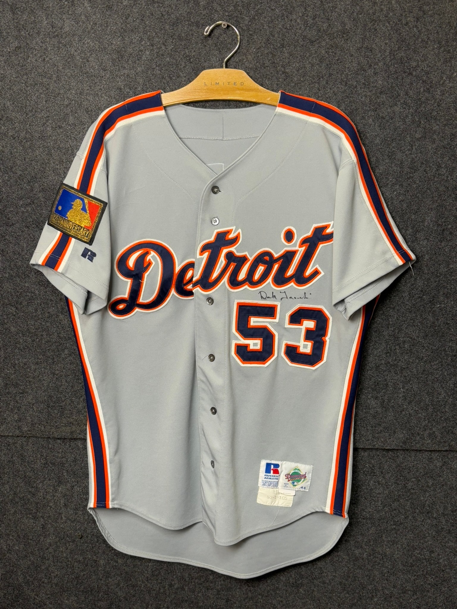 1994 Detroit Tigers Dick Tracewski Game Uesd & Autographed Baseball Jersey (1 of 13)