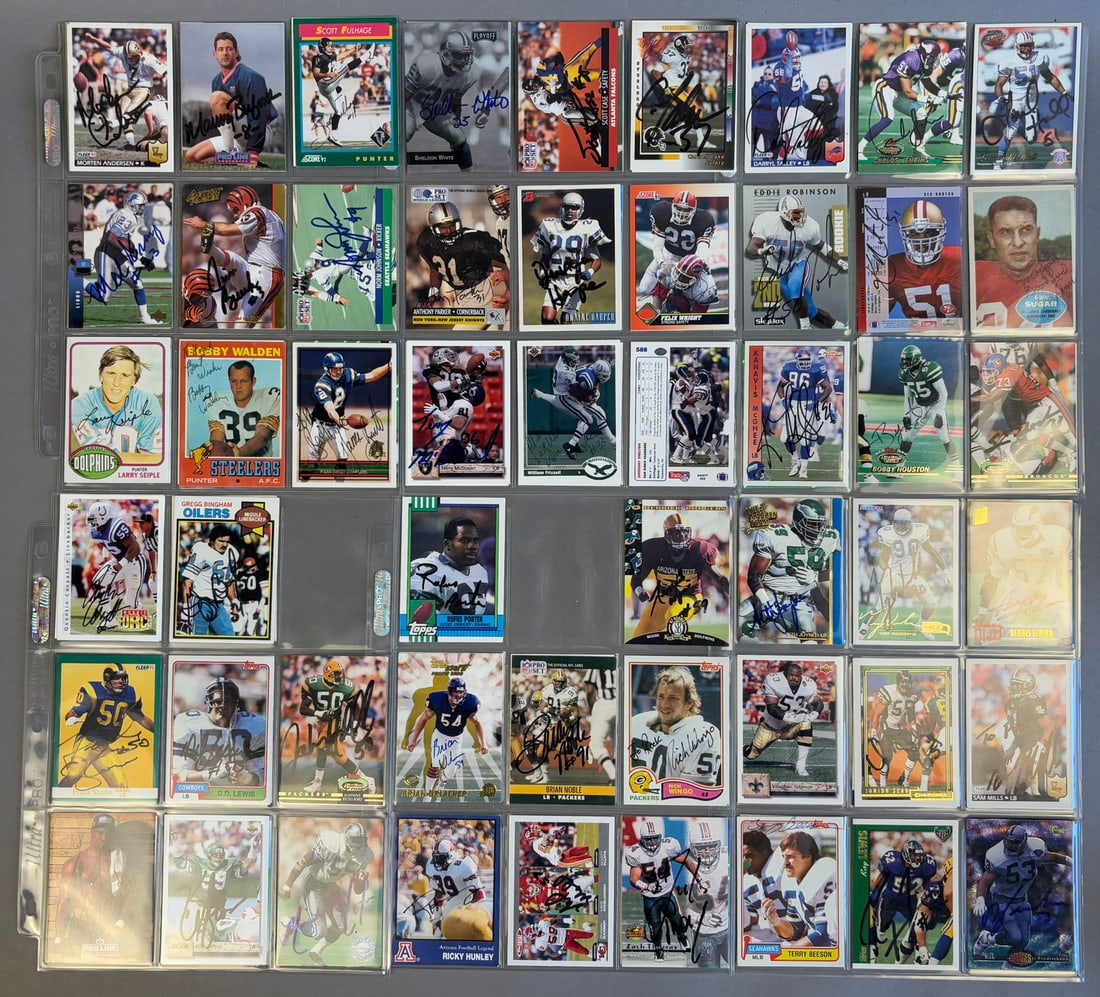 Lot of 50+ Signed Autographed NFL Football Cards 1970s-1990s Bobby Walden Larry Seiple (1 of 12)