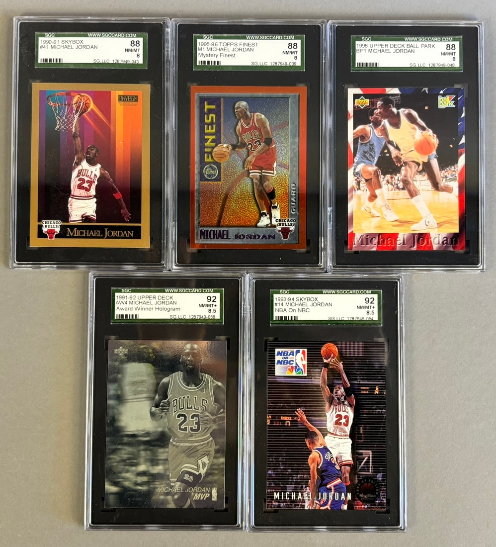 Michael Jordan 1990-1996 Lot of 5 SGC Graded Basketball Cards (1 of 19)
