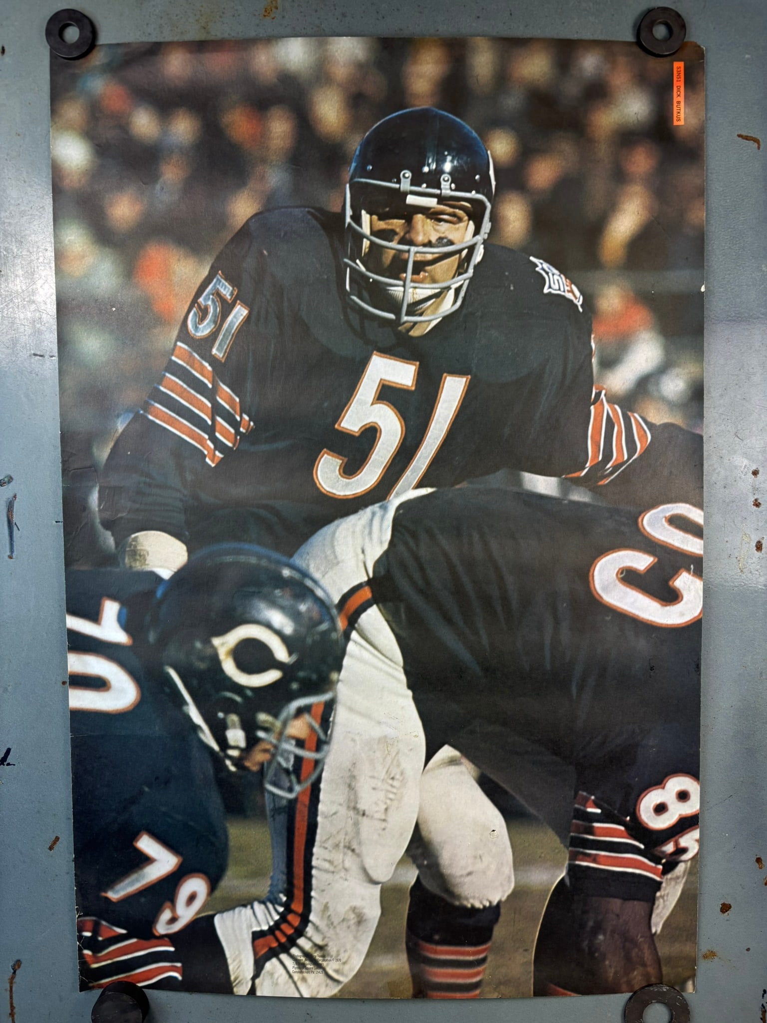 Dick Butkus Chicago Bears Sports Illustrated 1969 Original Poster 24" x 36" (1 of 7)