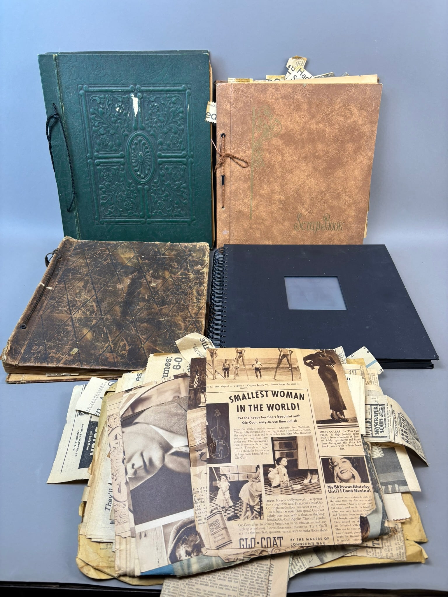 Tom Bridges Detroit Tigers Original 30s-40s Family Scrapbook: Lot features Tommy Bridges original family scrapbook. Incredible content, newspaper clippings, photographs and more.