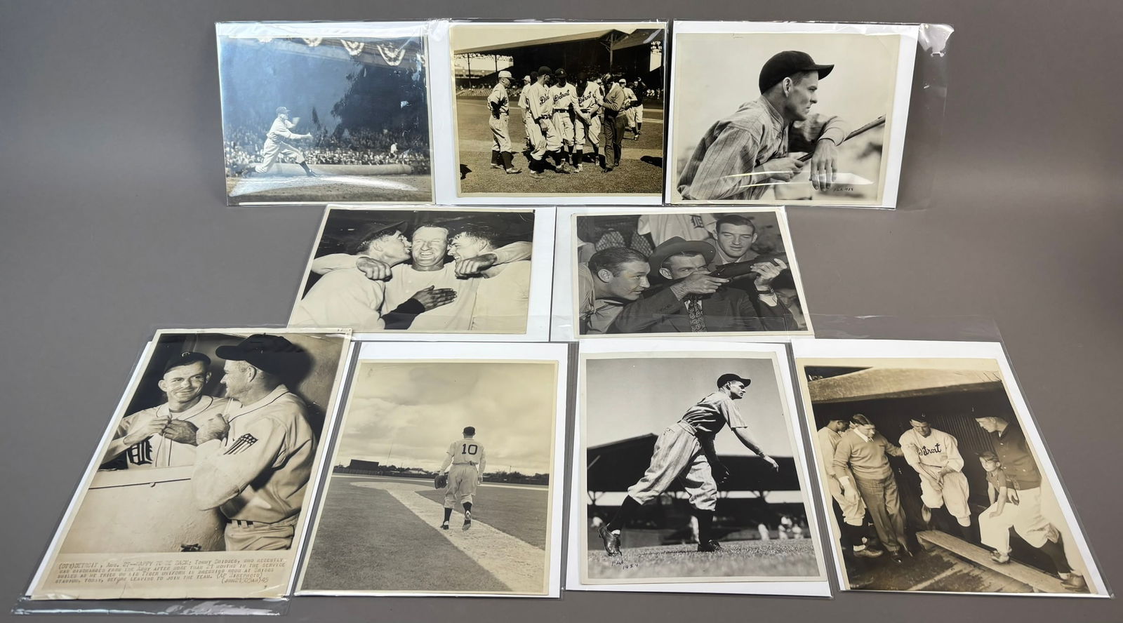 Tommy Bridges Detroit Tigers Lot 9 Original Type 1 8x10 1930s Sepia & Wire Photographs (1 of 16)