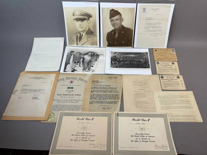 Tommy Bridges Detroit Tigers WWII Army Service Forces Lot Photographs, Awards & Letters: Lot features an incredible assortment of 16 WWII Army Service Forces commumications, awards, photographs and more for Detroit Tigers pitcher Tommy Bridges. Incredible lot of WW2 related items from an