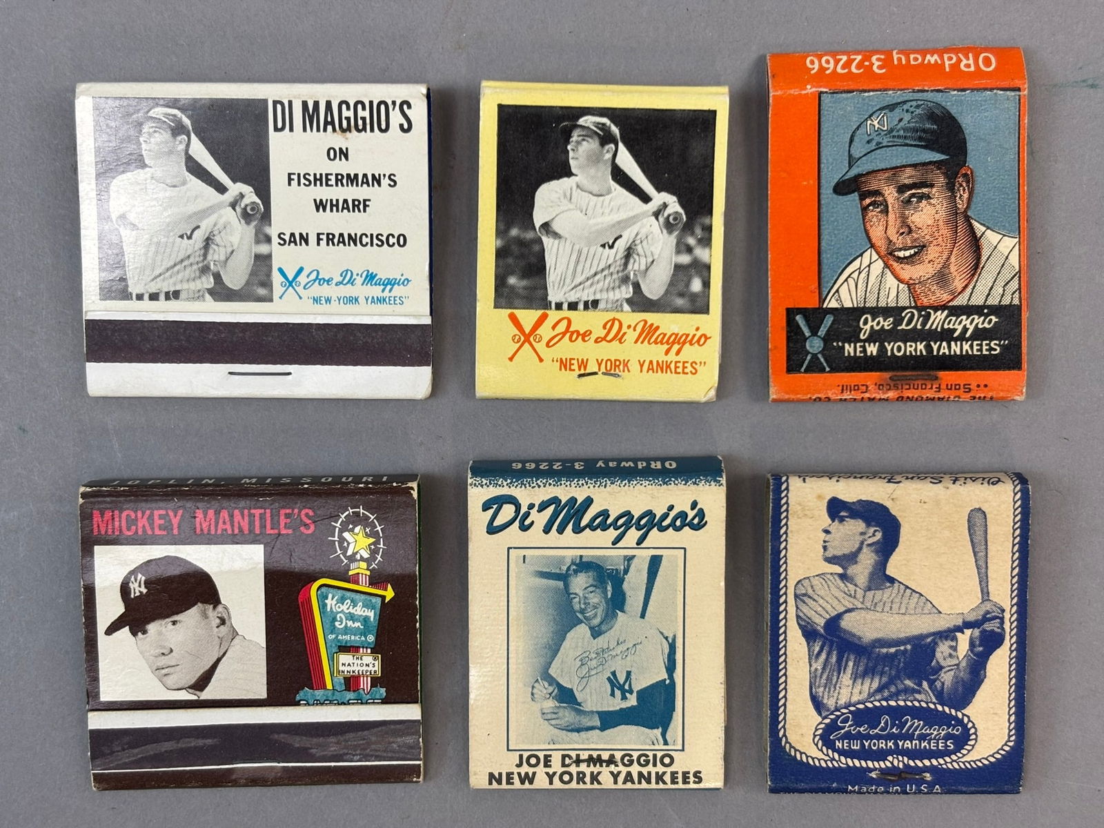 Joe DiMaggio & Mickey Mantle New York Yankess Lot 6 Original 40s 50s Matchbooks (1 of 20)
