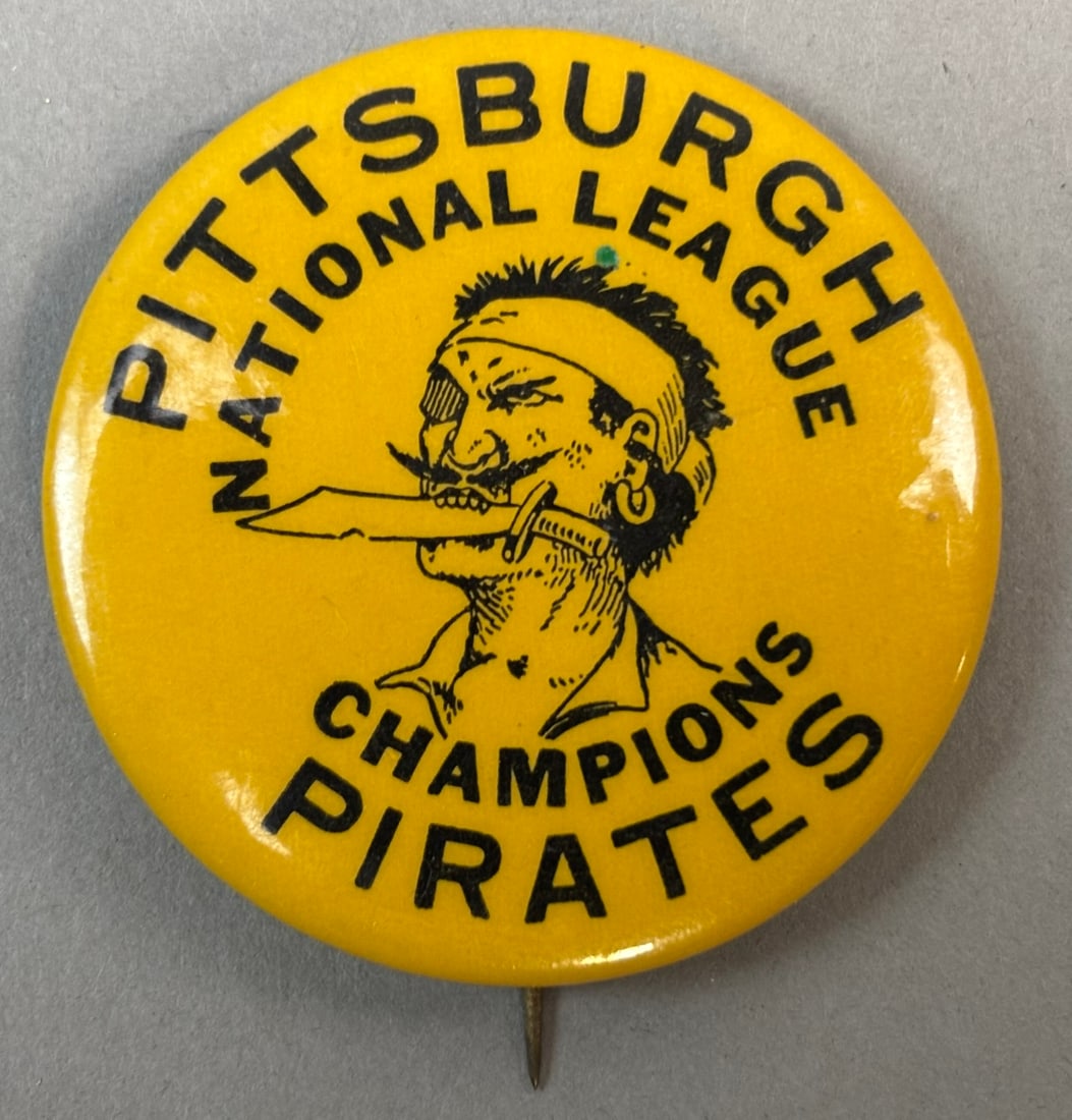 1960 Pittsburgh Pirates National League Champions 1.75" Pinback: Great original Pittsburgh Pirates 1.75" pinback button. Nice original condition.