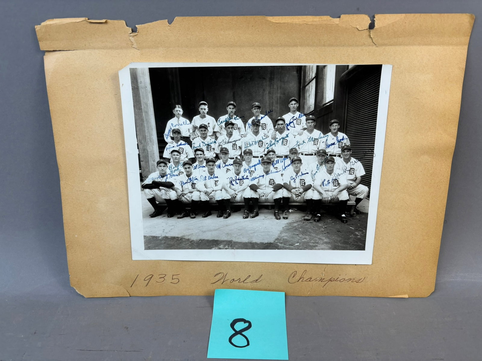 1935 Detroit Tigers Team Signed World Champions Photograph & 6 Original Spring Training Photos: This comes from the Finneran scrapbook as seen. The following autographs are authentic according to Beckett Grading. Hank Greenberg, Charlie Gehringer, Firpo Marbery, Chief Hogsett, Carl Fischer, Rudy