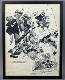 Army vs Notre Dame Original Cartoon College Football Artwork by Crawford
