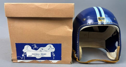 J.C. Higgins 50s Model 2427 Football Helmet w/ Original Box NOS