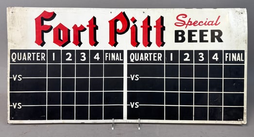 Fort Pitt DST 1940s Special Beer Football & Baseball Advertising Scoreboard