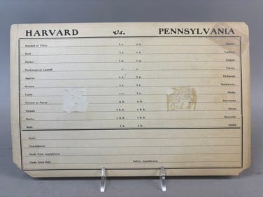 Harvard vs. Pennsylvania Oct 29 1904 Soldiers Field Original Cardstock Score Card