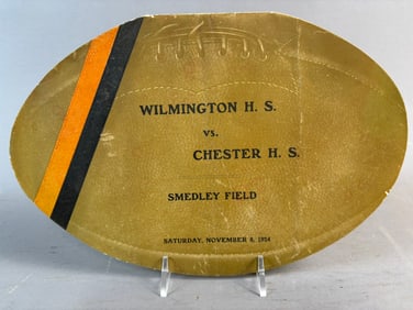 1924 Wilmington vs Chester High School Pennsylvania Football Shaped Program