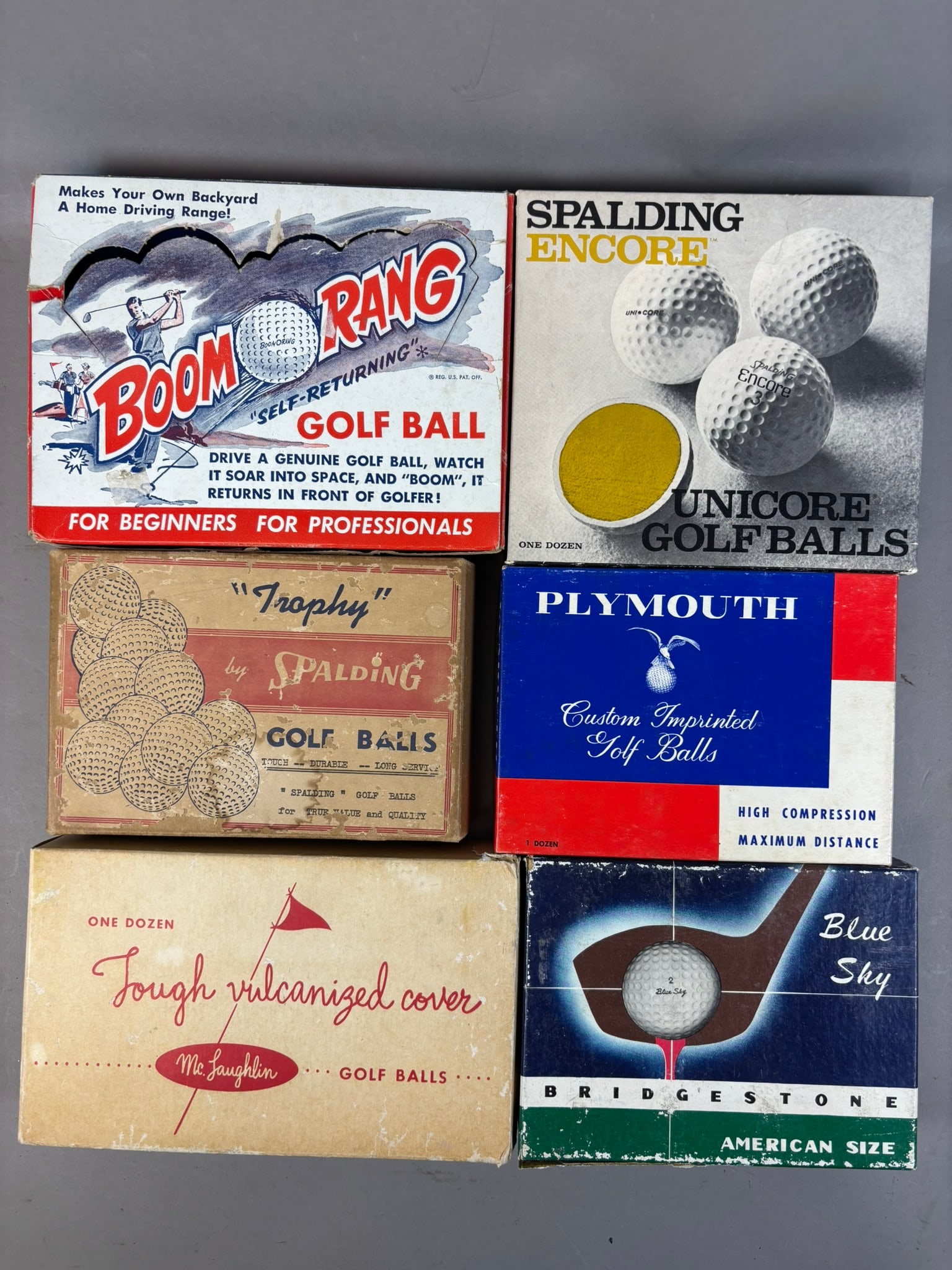Lot 6 Original 30s 40s 50s Spalding Plymouth McLaughlin Boom-O-Rang Golf Balls (1 of 12)